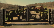 Распашные ворота из профлиста (цвет: зеленый,  шоколад,  вишня,  синий) - foto 2